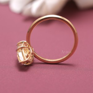 Bague de fiançailles solitaire en diamant jaune de laboratoire taille marquise certifié IGI en argent sterling 925 massif - Product Image 6