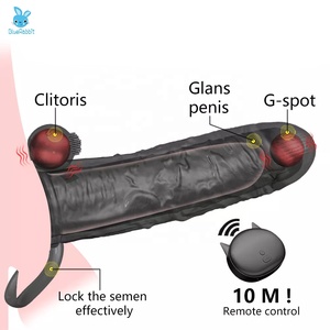 דילדואים רטט קונדום הגדלת פין מכשיר זין פין שרוול זין ויברטור לשימוש חוזר קונדום מין לגבר - Product Image 3