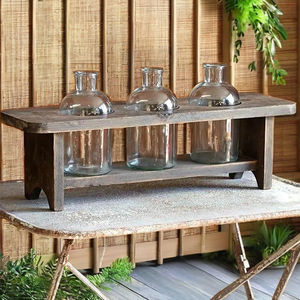 Support à fleurs en bois avec 3 vases à bouteilles - Product Image 6