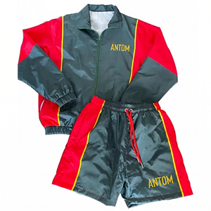 Men's 2-Piece Custom Hooded Casual Windbreaker Shorts and Jacket <b>Set</b> <b>Waterproof</b> Lightweight Summer Wear Contrast Color - Product Image 1