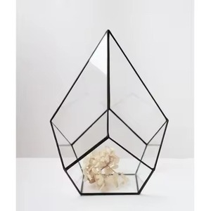 Elegante Terrario de Metal y Vidrio, Macetero Geométrico para Plantas de Interior, Decoración Moderna para Mesa de Hogar, Pieza Decorativa - Product Image 2