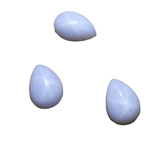 Zafiro Estrella Blanco Opaco en Forma de Pera de 9x13 mm, 4.5 Quilates, Creado en Laboratorio, Cabujón Pulido de 6 Rayos y 4 mm de Altura para Joyería - Product Image 5