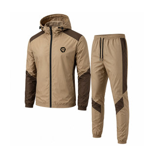 Ensemble coupe-vent léger pour homme, veste et pantalon longs, conçu pour le fitness, les exercices et les tenues décontractées - Product Image 1