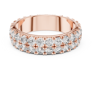 Anillo de Eternidad de Plata de Ley 925 con Moissanita, 3 Filas de Circonitas Brillantes Redondas con Engaste de Garra, Anillo de Boda para Mujer - Product Image 4
