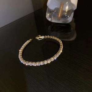 Bracelet tennis plaqué or glamour, trio de moissanite et perles d'eau douce, style hip-hop, ensemble de bijoux unisexe pour fêtes, mariages et usage quotidien - Product Image 3