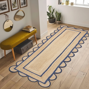 Modern Rectangle Jute <b>Stair</b> <b>Treads</b> Solid Color Washable Hand Braided <b>Non</b> <b>Slip</b> Rubber Backing Flat Weave Home Use - Product Image 3
