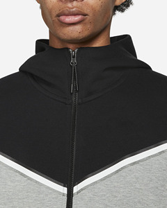 Sudadera con Capucha Gris y Negra para Hombre, Corte Regular, Cierre Frontal con Cremallera, Ropa Casual de Invierno, Tejido French Terry, Resistente al Viento y Transpirable - Product Image 4