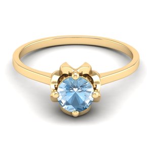 Bague de fiançailles REYES en or blanc 14 carats avec diamant pour femme, tendance, pierre précieuse aigue-marine 0,84 carat, bijoux raffinés - Product Image 6