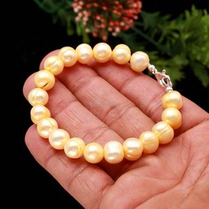 Yellow Freshwater Pearl <b>Bracelet</b> For Women Stackable Handmade Real Pearl <b>Beaded</b> <b>Bracelet</b> Dainty Jewelry Gift Elegant Adjustable - Product Image 4