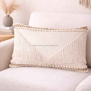 Funda de Almohada Lumbar Bohemia Vintage 30x50 para Sofá, Dormitorio, Sala de Estar, Lana y Algodón, con Flecos y Borlas - Product Image 3