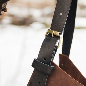 Custom Vintage Dark Brown Genuine Leather Thermal Use <b>Work</b> Wear Top Best Selling High Quality Sleeveless Bib <b>Apron</b> Daily Durable - Product Image 4