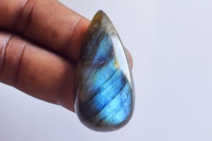 Labradorite véritable en forme de goutte d'eau, cabochon à dos plat, qualité calibrée, forme poire, pierres précieuses en gros, toutes tailles disponibles - Product Image 4
