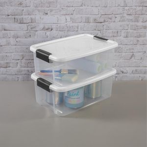 Set di 6 Contenitori di Plastica Trasparente Ultra Resistenti da 18 Quarti, Contenitori Organizzativi per Armadio, Bagno e Viaggi - Product Image 5