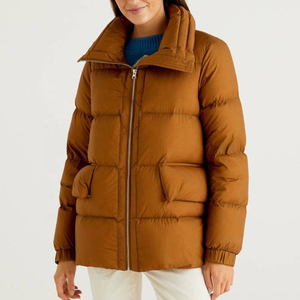 Veste matelassée imperméable et respirante à capuche zippée en tricot épais pour femme grande taille, décontractée, pour l'hiver et les activités de plein air, avec poches personnalisables - Product Image 1