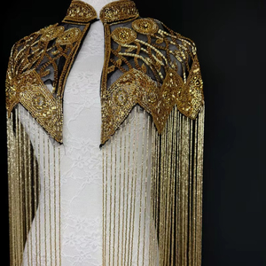 Sac à bandoulière brodé de perles marron, motif scène de village (maison, voiture, mouton), sac à main fantaisie pour femme, pochette à rabat à franges - Product Image 1