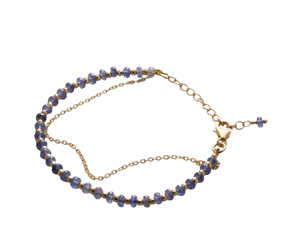Women's <b>Solid</b> 925 Sterling Silver <b>Gold</b> Plated Natural Tanzanite Roundel Faceted Beaded Gemstone Wedding Anniversary Party Gift - Product Image 4