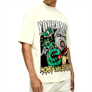 Camiseta Oversize Personalizada Glory OEM de Estilo Urbano con Estampado Gráfico Vintage Desgastado y Algodón Pesado al por Mayor para Unisex - Product Image 5