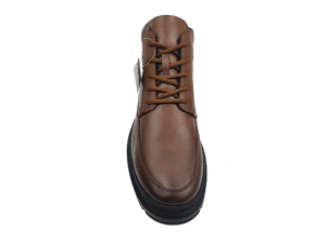 <b>Brown</b> Genuine Leather Ankle <b>Boots</b> Round Toe <b>Lace</b>-up Rubber Outsole EVA Midsole Anti-Slippery All Seasons - Product Image 1