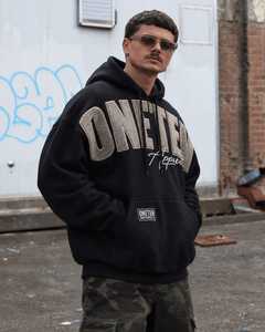 เสื้อฮู้ดโอเวอร์ไซส์ผู้ชาย ONETEN APPARELS ลายพิมพ์ฟล็อก สตรีทแวร์ ผ้าฝ้ายเฟรนช์เทอร์รี่ ดีไซน์กระเป๋าเสื้อ สำหรับใส่ในฤดูใบไม้ร่วง - Product Image 2