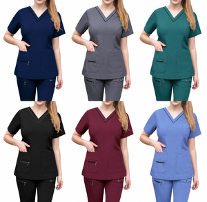 Custom Unisex Nursing <b>Scrub</b> <b>Set</b> Soft Cotton Jersey Medical Uniform Hospital <b>Scrub</b> Top Pants Healthcare Workwear - Product Image 3