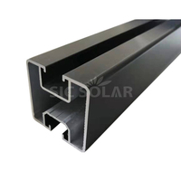 Rail de fixation pour panneaux photovoltaïques en aluminium noir et argenté, pour tuiles de toit - Vente chaude