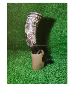 Cuerno Vikingo para Beber Hecho a Mano, Cuerno Natural Tallado y Pulido con Funda de Cuero y Abrebotellas para Cerveza, Vino y Hidromiel - Product Image 4