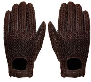 Men’s Genuine Goatskin Leather Motorcycle <b>Gloves</b> <b>Wool</b> Knitted Touchscreen Driving Riding <b>Gloves</b> Durable Car Driving <b>Gloves</b> - Product Image 4