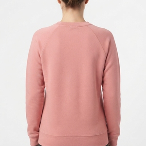 New Design Custom <b>Pink</b> Crew Neck Front Logo Long Sleeve 180g Silk Screen Printed Letter Printed Greek Knitted <b>Sweatshirt</b> Women's - Product Image 4