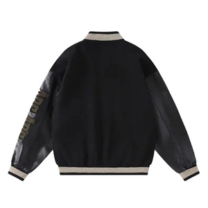 เสื้อแจ็คเก็ตฟลีซผู้ชายทรงเบสบอลบุผ้ากำมะหยี่ตัดต่อสีสันสไตล์ลำลองคอตั้งติดกระดุมหน้าสำหรับฤดูใบไม้ร่วง - Product Image 3