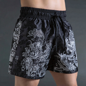 Pantalones Cortos de Muay Thai Lisos de Satén, Pantalones de Boxeo con Cintura Elástica, Sublimación, Pantalones Cortos de Muay Thai Personalizados para Hombre - Product Image 4