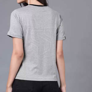 เสื้อยืดคอกลมผ้าฝ้ายผสมใยไผ่สำหรับผู้หญิง สไตล์ลำลองใส่สบาย เหมาะกับฤดูร้อน ดีไซน์เรียบง่าย ระบายอากาศได้ดี ผลิตในประเทศปากีสถาน - Product Image 5