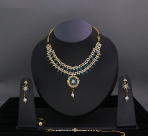 Conjunto de Gargantilla de collar tradicional chapado en oro de alta calidad, nueva tendencia, combinación de joyería de boda elegante para mujeres y niñas - Product Image 6