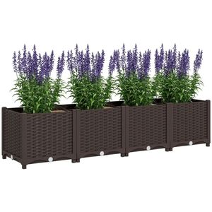 Jardinière surélevée marron et pot de fleurs d'extérieur – Bac de plantation et jardinière pratiques - Product Image 5