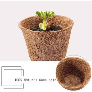 Pots à fleurs en fibre de coco biodégradables et écologiques avec trou de drainage pour jardin et usage intérieur, design carré minimaliste, non enduits - Product Image 4