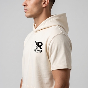 Custom OEM <b>Short</b> <b>sleeve</b> <b>Hoodie</b> - Product Image 2