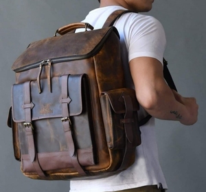 Sacs messagers pour ordinateur portable en cuir véritable écologique personnalisés B S International, design imperméable à bandoulière, pour femmes - Product Image 6