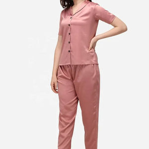 Luxury Cotton Women Nightwear 2 Piece Rayon Silk Pajama Set Designer Inspired Satin Sleepwear Breathable Quick Dry OEM - Product Image 3