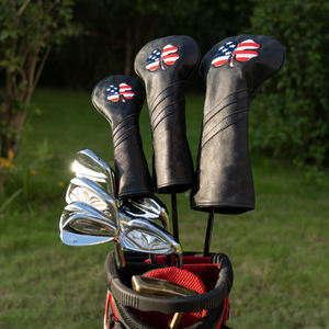 Housse de club de golf en cuir PU imperméable, légère, écologique, couleurs personnalisées, avec fermeture élastique - Product Image 4