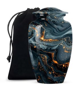 Urna Funeraria Decorativa Midnight Galaxy para Cenizas, Diseño en Espiral Azul y Dorado, Capacidad de hasta 200 Pulgadas Cúbicas, Urna Nocturna Cósmica - Product Image 5