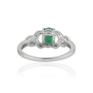 High Quality Beautiful 925 Sterling <b>Silver</b> Single Gemstone Natural <b>Emerald</b> <b>Ring</b> For Daily Wear & Wedding Parties Fine Jewelry - Product Image 5