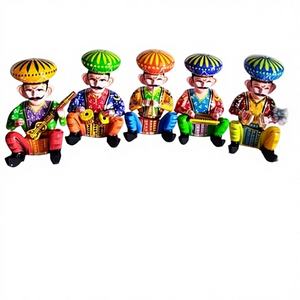 Juego de 6 estatuas de madera de 4 pulgadas para mesa Big Bawla de Perfect Bazaar Home Decor - Product Image 1