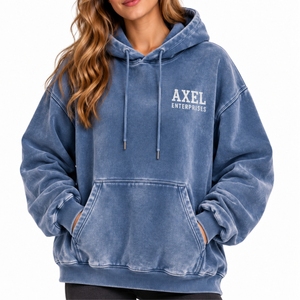 เสื้อฮู้ดซิปผู้หญิง AXEL ENTERPRISES ผ้าฝ้าย 100% เป็นมิตรกับสิ่งแวดล้อม ซักแล้ว พร้อมกระเป๋าหน้า แขนยาว ทรงลำลอง สำหรับฤดูใบไม้ร่วง/ฤดูหนาว - Product Image 1