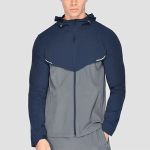 Men's Color Blocking Tracksuit Full <b>Zip</b> <b>Hooded</b> Sporty Style With Side Pockets Autumn Wear Regular Fit Spandex Polyester - Product Image 2