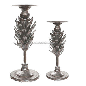 Iron Antique Metal Leaves Branch Pillar Candle Holders Table Top Candle Stand Candlestick Home Decor Showpiece - Product Image 2
