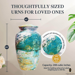 โกศบรรจุอัฐิอะลูมิเนียมดีไซน์ลายมหาสมุทรสำหรับผู้ใหญ่ สไตล์ยุโรปอเมริกัน ทนทาน เป็นมิตรกับสิ่งแวดล้อม ปรับแต่งได้ตามต้องการ - Product Image 6