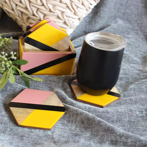NEHA ENTERPRISES Luxury Wooden Resin Coaster Set Natural Wood Epoxy Art Coasters for Kitchen Dining and <b>Bar</b> - Product Image 4
