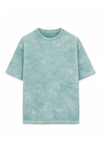 Camiseta de punto para hombre, corte holgado, estilo vintage lavado, informal, largo regular, teñido liso, transpirable, de jersey - Product Image 3
