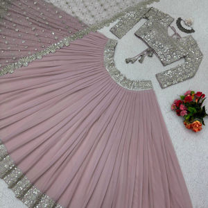 RADHE EXPORTS Micro taille intérieure séquencée moderne jusqu'à 44 Lehengha Chinon Work Thread Quick Dry Party/Casual Wear-Lehenga Choli - Product Image 1