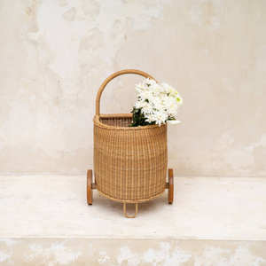 Panier à roulettes en rotin pour filles, sac d'école, valise, panier à roulettes pour la décoration de chambre d'enfant - Product Image 3