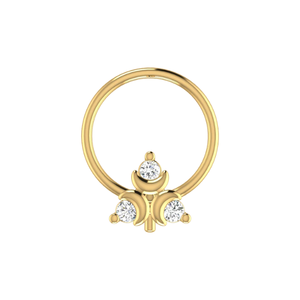 SOLITAIREKART Bijou de piercing en or 14 carats, design Moonbeam Glow avec diamant naturel de 0,045 ct, pince-nez - Product Image 1
